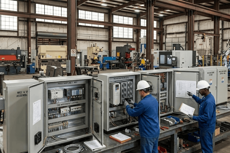 Metal Fabrication Industrial Control Panel Design - MCC VFD Panel Press Shop CNC India